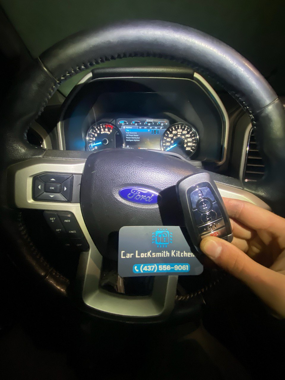 24/7 Mobile Car Locksmith in Waterloo; professional Ford smart key fob replacement and emergency car key programming serving Kitchener, Cambridge, and Guelph. Expert automotive locksmith providing on-site transponder key cutting and ignition repair with no towing required.